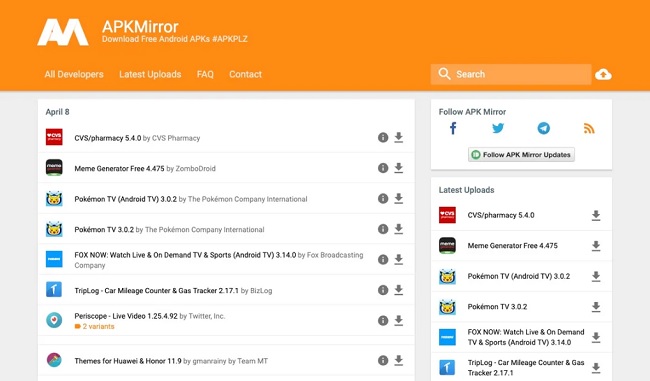 Приложение APKMirror.